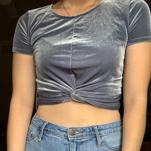 Suede crop top